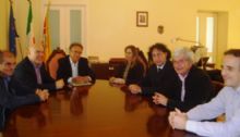 Il Commissario Nicolò Lauricella</br> con i dirigenti dell'Ente